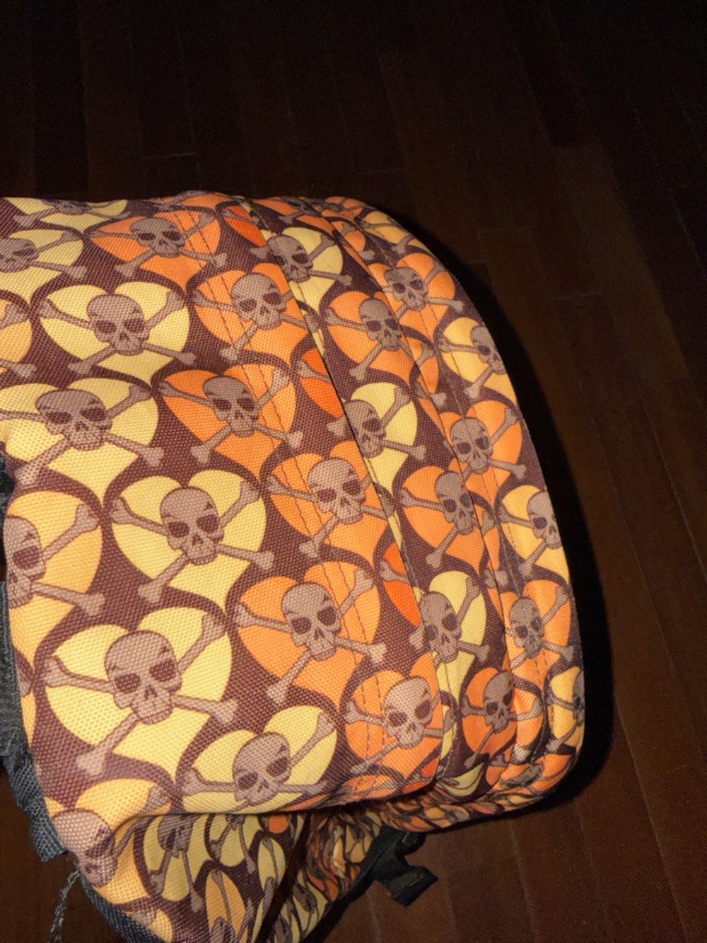 Jansport Orange and Yellow Skull Print Backpack - Picture 8 of 11